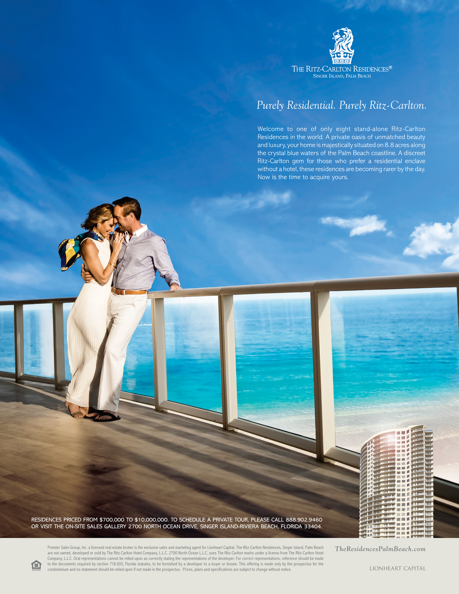 The RitzCarlton Residences, Singer Island, Palm Beach Ad